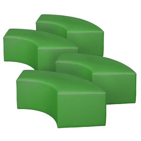Regency Aurora Curved Vinyl Ottoman (Set of 4)- Envy Green N6265EG4PK